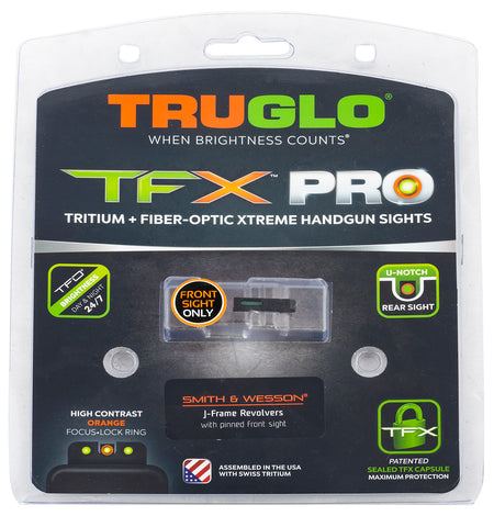 TruGlo TFX Pro Front Night Sight TGTG13SJ1PC Orange Outline Tritium Fiber Optic CNC Steel