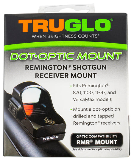 TruGlo TGTG8955R2 Compact Shotgun Receiver Optic Mount Black for Remington & Trijicon RMR
