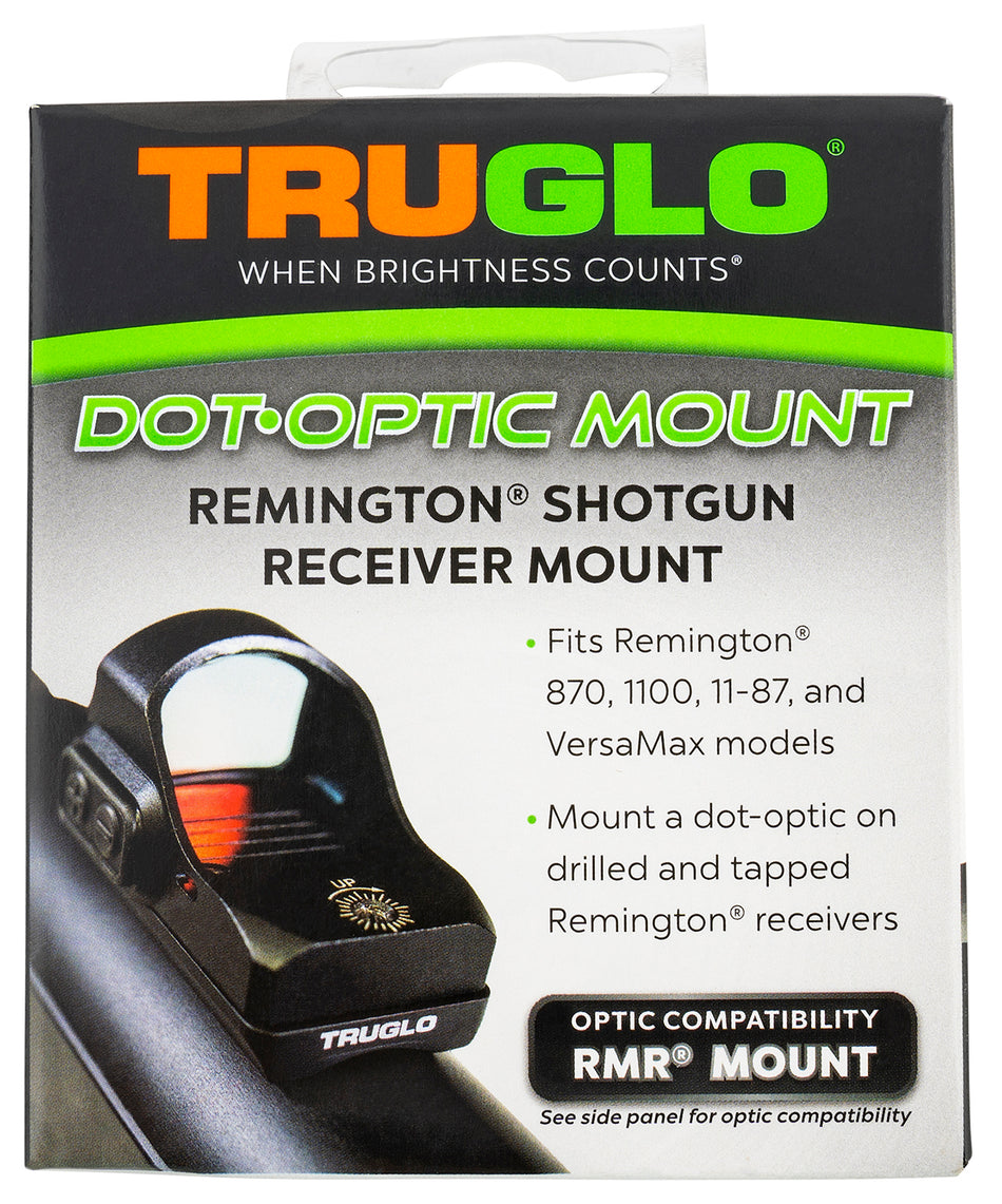 TruGlo TGTG8955R2 Compact Shotgun Receiver Optic Mount Black for Remington & Trijicon RMR