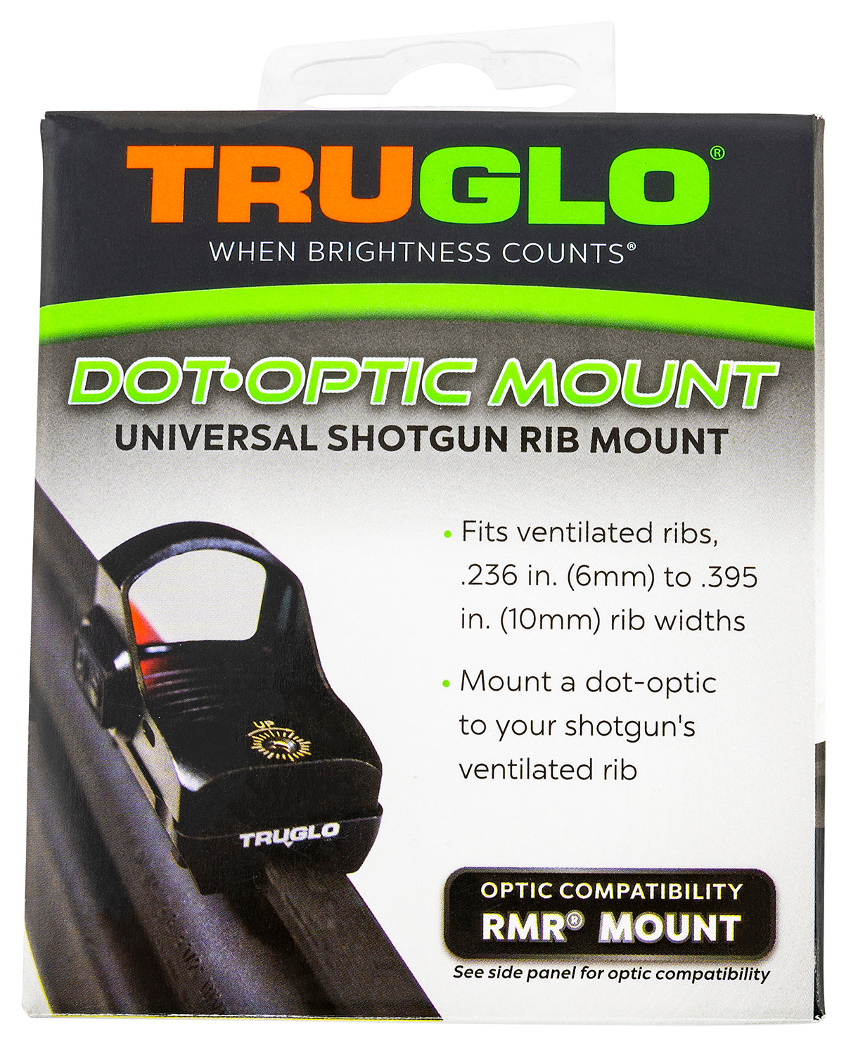 TruGlo TGTG8954U2 Compact Shotgun Rib Mount Trijicon RMR Compatible Black Finish