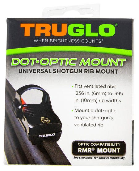 TruGlo TGTG8954U2 Compact Shotgun Rib Mount Trijicon RMR Compatible Black Finish