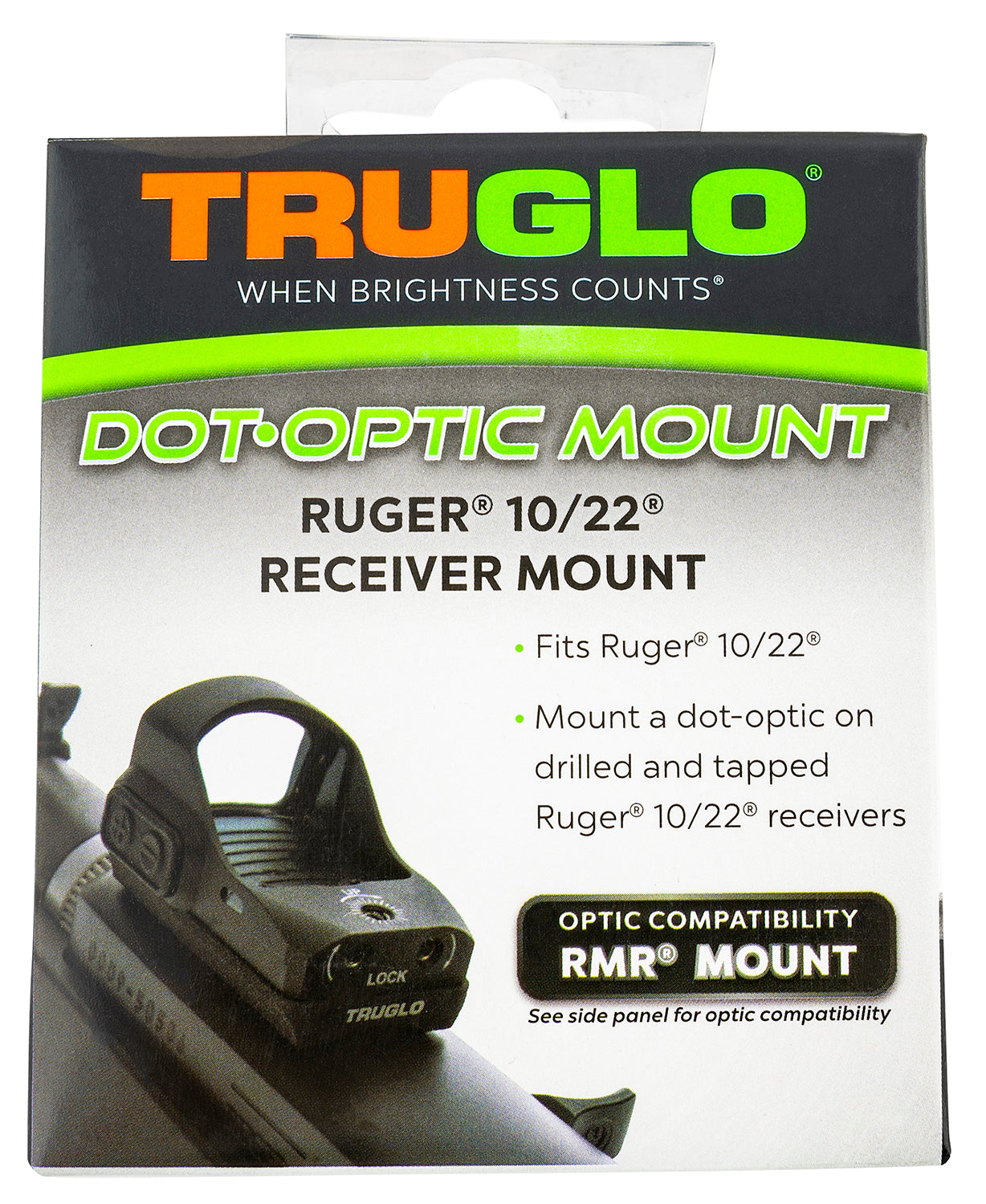 TruGlo Rifle Receiver Optic Mount TG-TG8955RU2 for Ruger 10/22 Trijicon RMR Fit