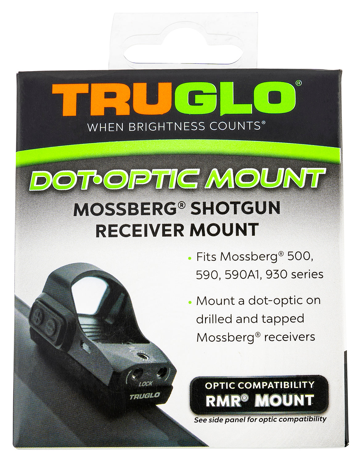 TruGlo TGTG8955M2 Black Shotgun Receiver Mount Mossberg Compatible with RMR Optic