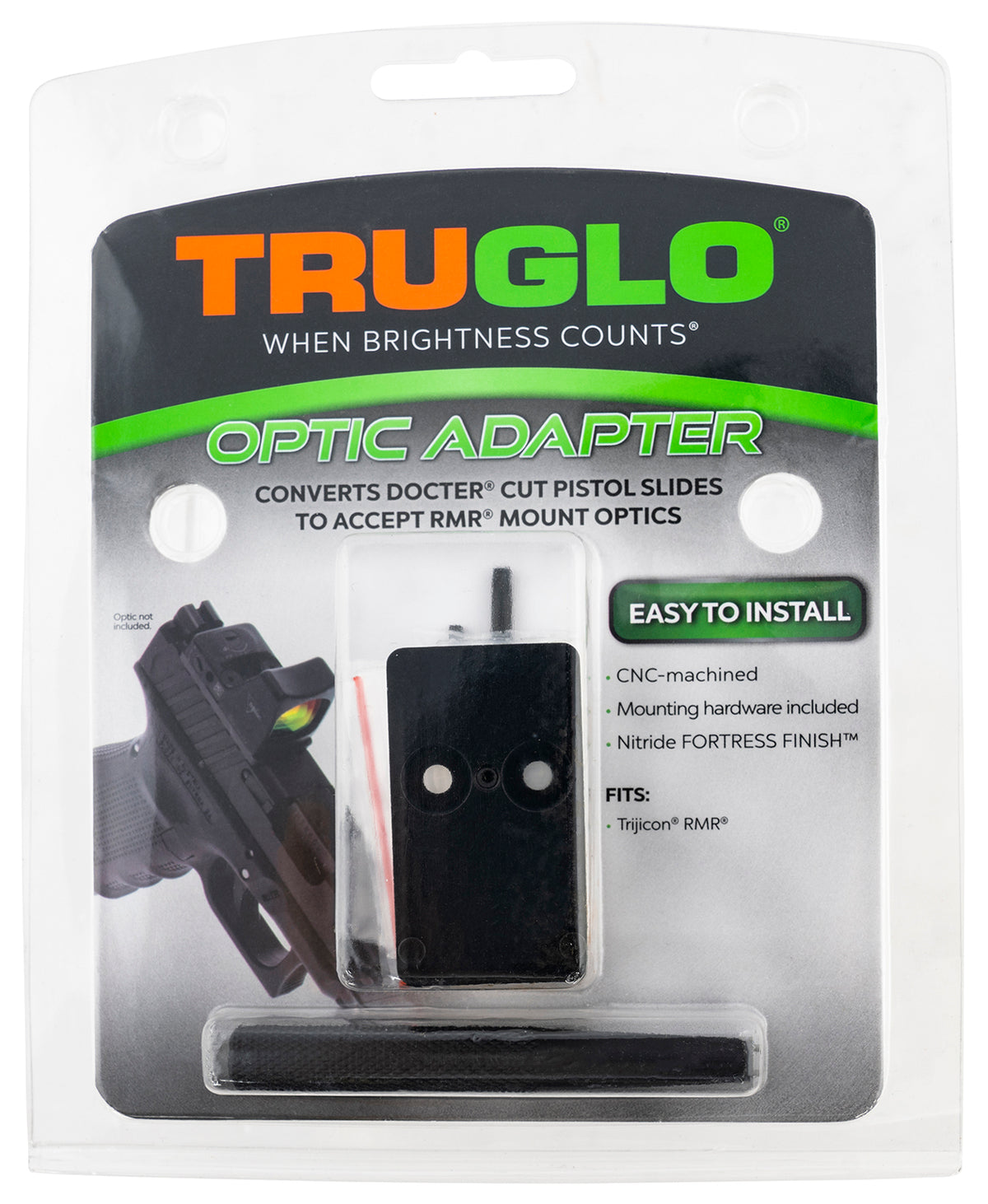 TruGlo Red Dot Adapter TG-TG8952C Docter Cut Pistol Slide for Trijicon RMR Optic