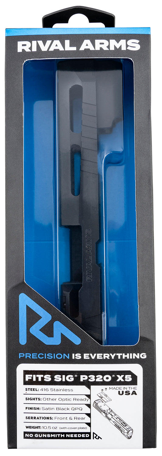 Rival Arms Sig P320 X-Five Faction Series A1 Slide Docter Cut Black 17-4 Stainless Steel