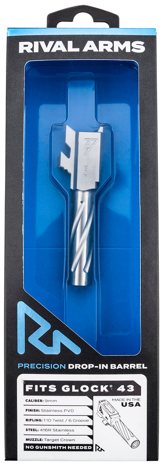 Rival Arms RA20G301D Glock 43 43X 9mm 3.41" Stainless PVD Drop-In Match Barrel