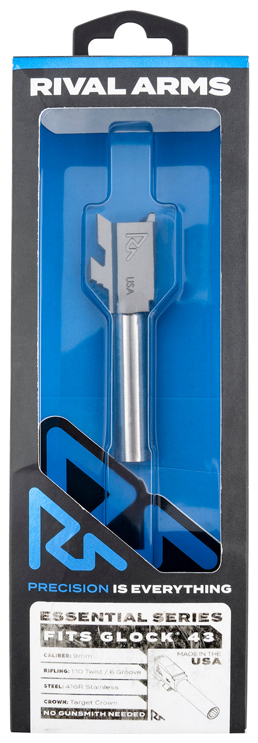 Rival Arms RA22G301D Glock 43 9mm 3.41" Stainless Drop-In Match Barrel