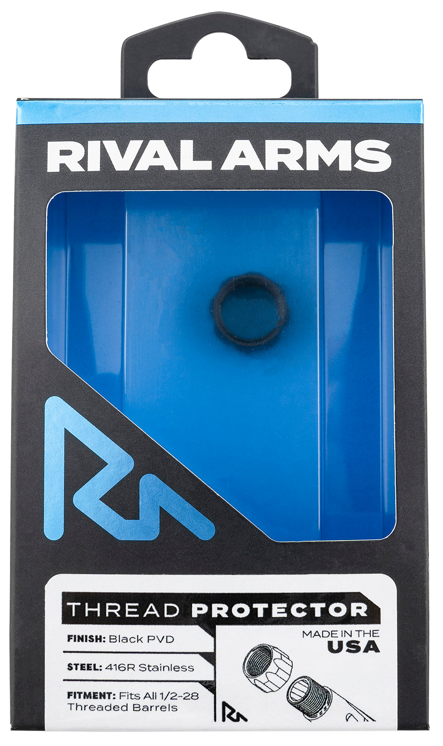 Rival Arms 416R Stainless Steel Black PVD Thread Protector 1/2"-28 for 9mm Luger