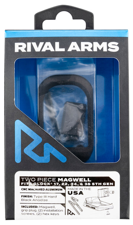 Rival Arms RARA70G121A Two Piece Magwell Fits Glock 17 22 34 35 Gen5 Black Aluminum