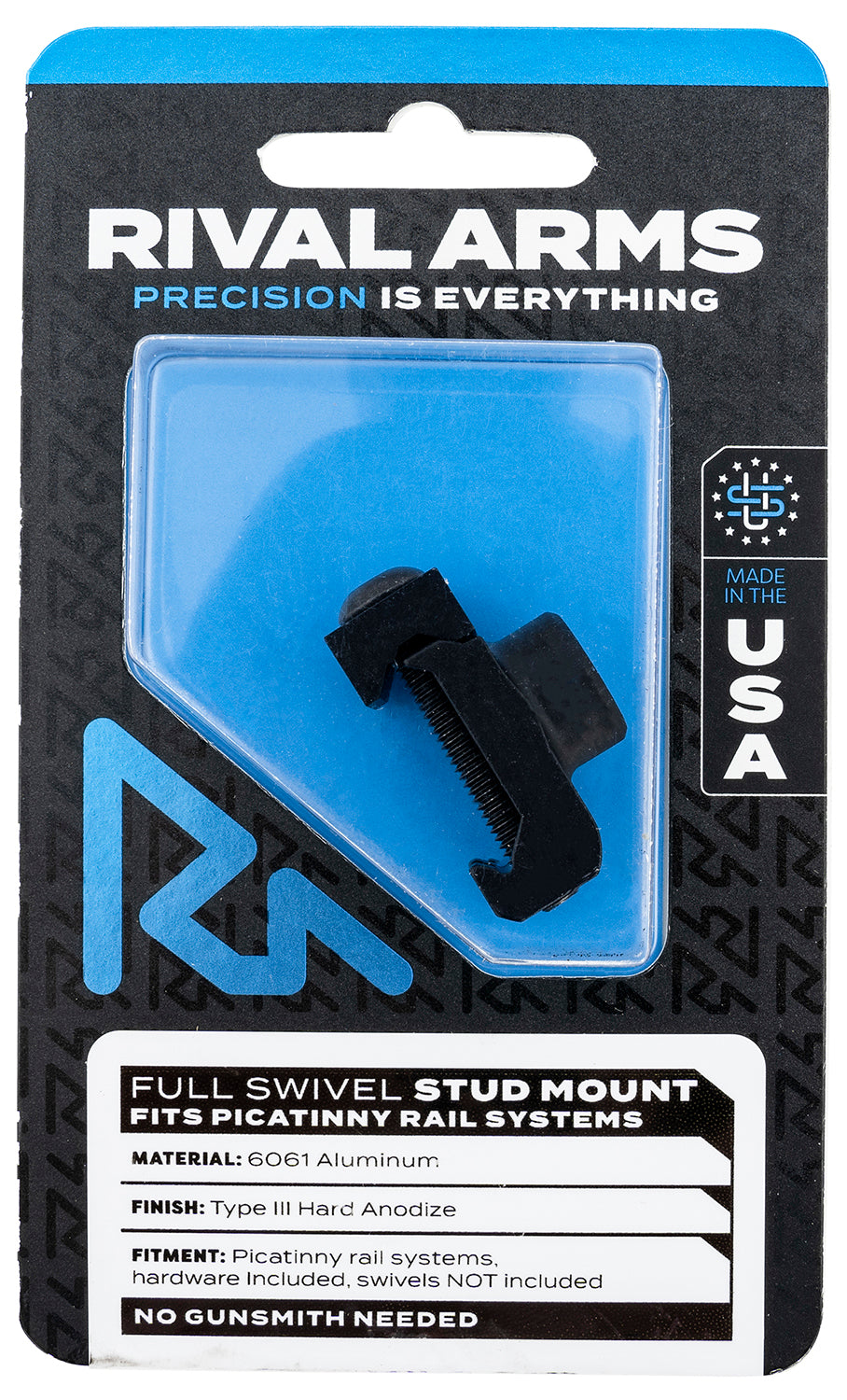 Rival Arms RA-RA92M2B Full Swivel Stud Mount Anodized Aluminum Picatinny Swivel Not Included