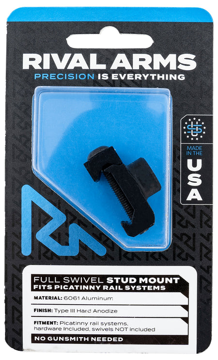 Rival Arms RA-RA92M2B Full Swivel Stud Mount Anodized Aluminum Picatinny Swivel Not Included