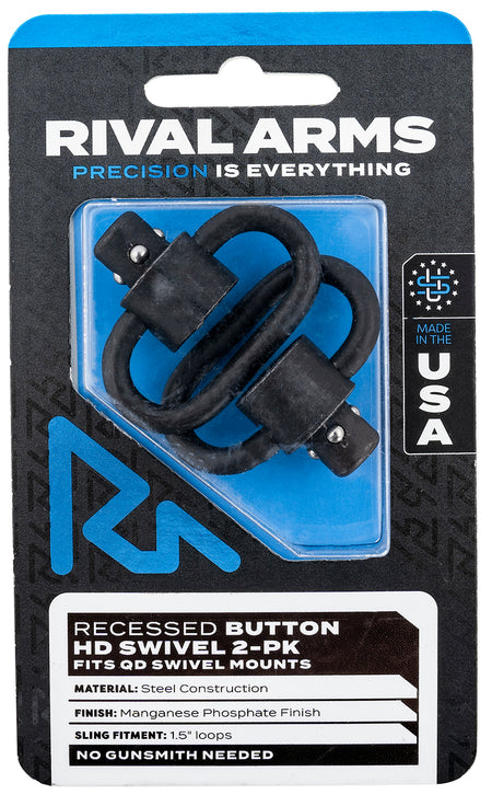 Rival Arms RA-RA92S2A Manganese Phosphate Steel Heavy Duty Swivel Set 1.5" Loop QD