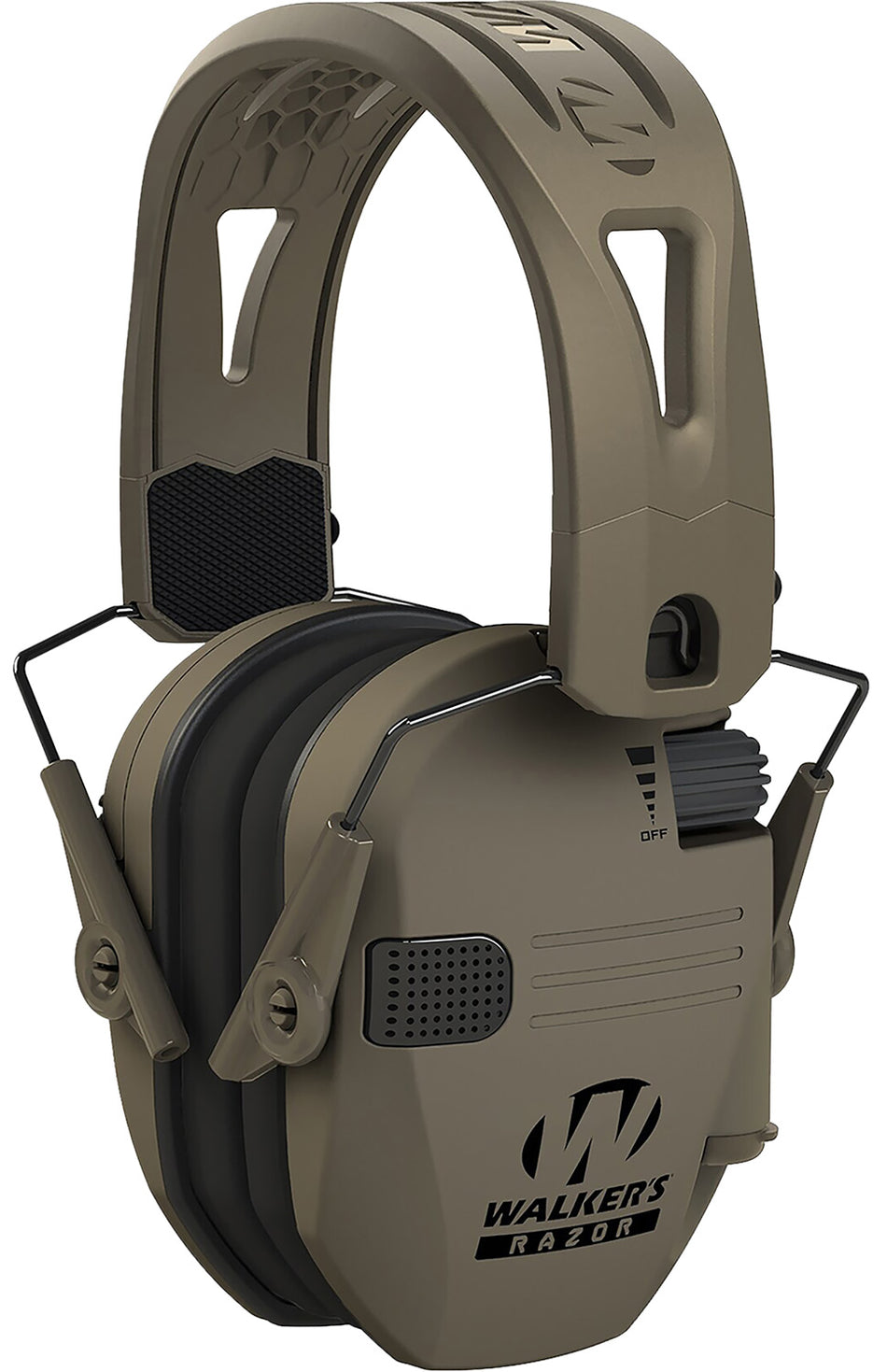 Walker's Razor Tacti-Grip 23 dB Hearing Protection Muff Over the Head Flat Dark Earth