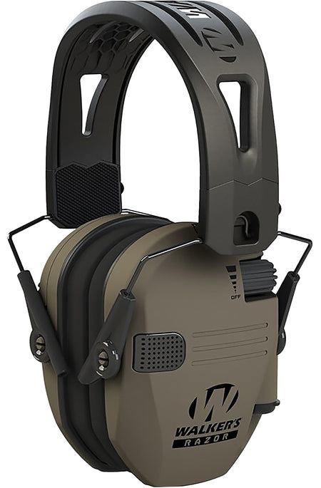 Walker's Razor Tacti-Grip 23 dB Hearing Protection Muff Over the Head Flat Dark Earth/Black Polymer