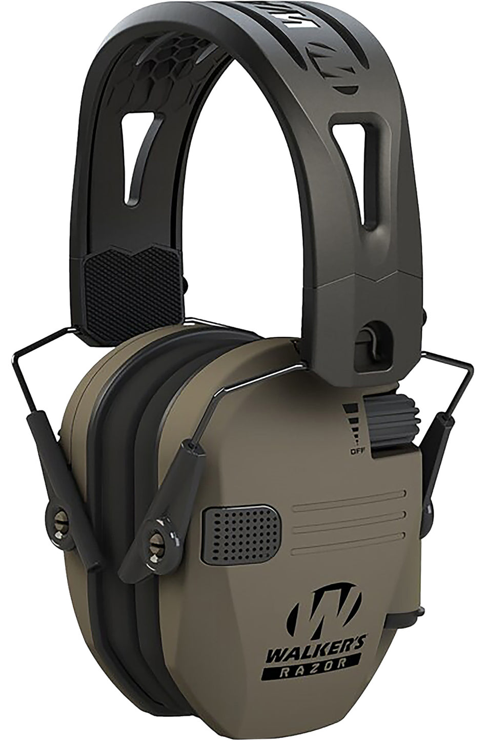 Walker's Razor Tacti-Grip 23 dB Hearing Protection Muff Over the Head Flat Dark Earth/Black Polymer