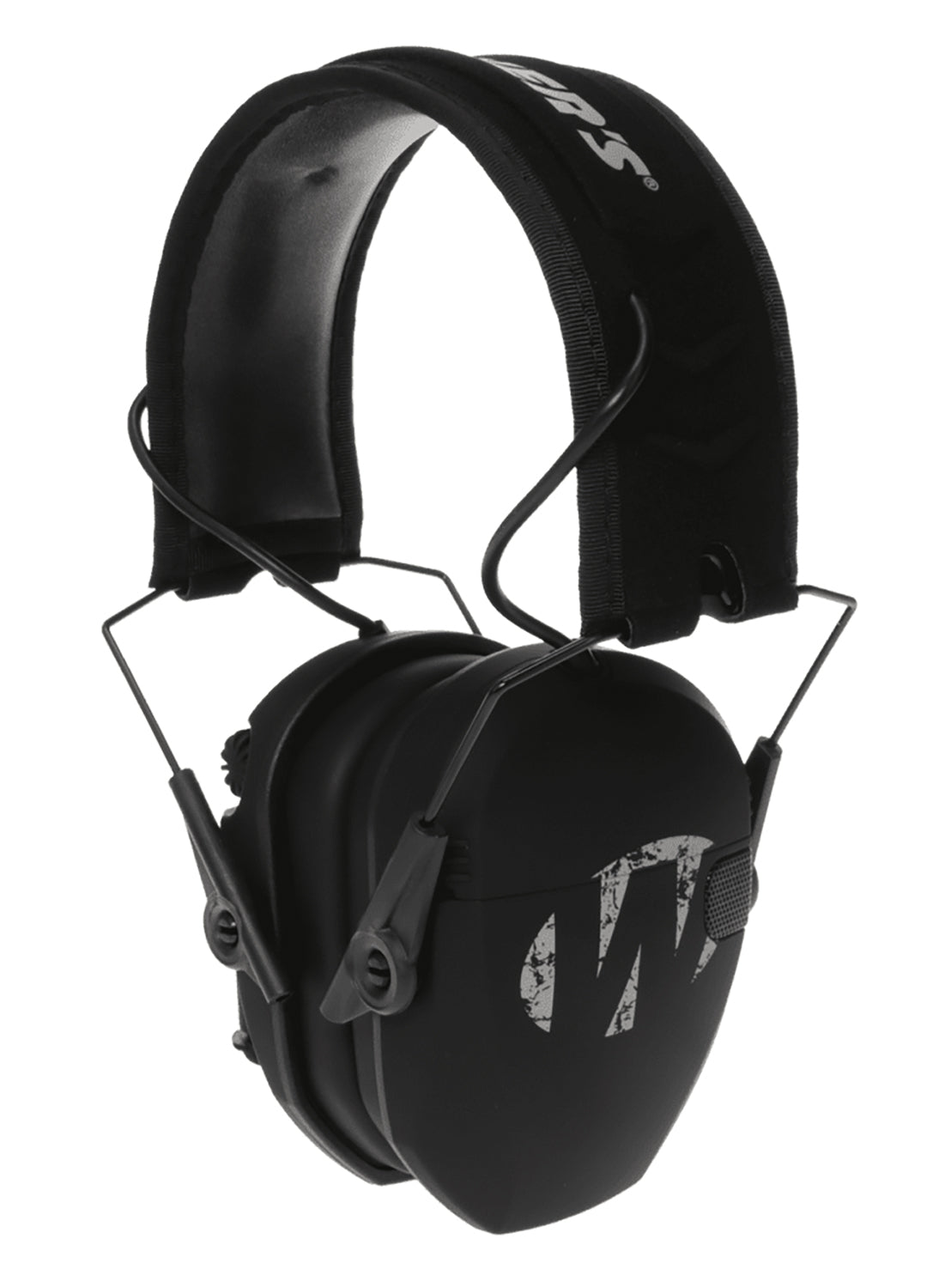 Walker's Razor Slim Electronic Freedom Muff 23 dB Over the Head Black Distressed Walker's Logo Polymer