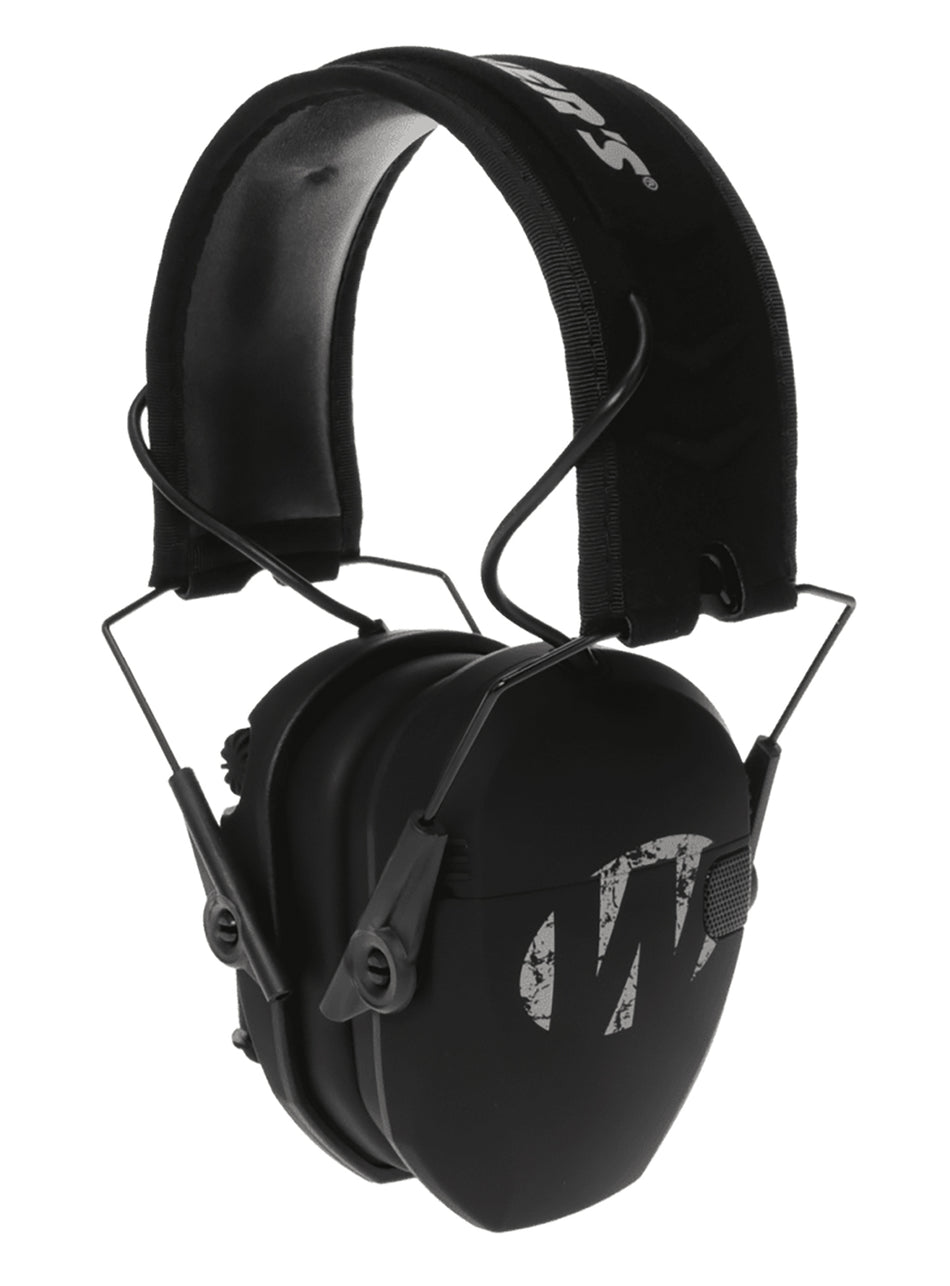 Walker's Razor Slim Electronic Freedom Muff 23 dB Over the Head Black Distressed Walker's Logo Polymer