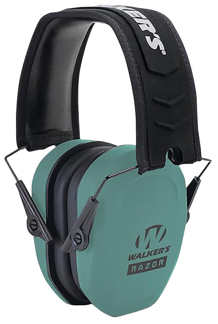 Walker's 27 dB Razor Slim Passive Hearing Muff Over the Head Teal/Black
