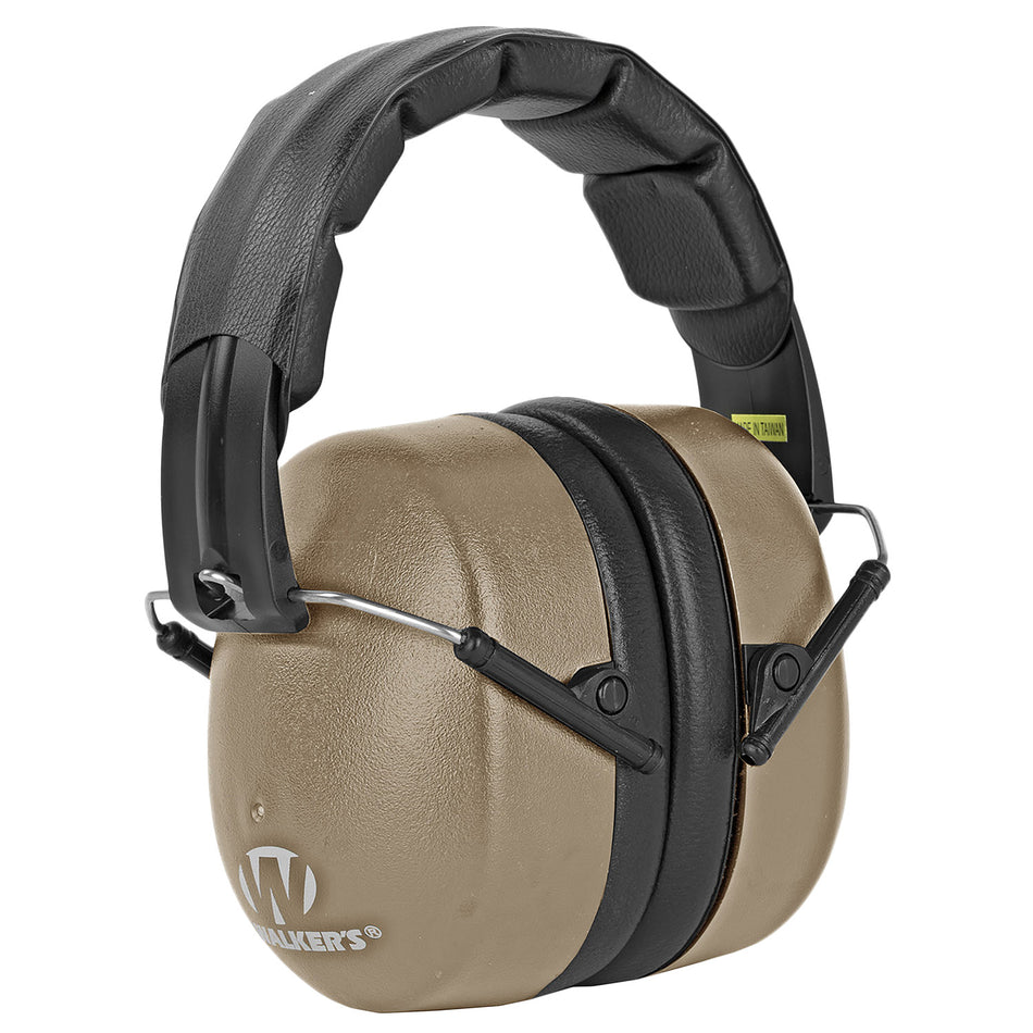 Walker's 30 dB Extra Range Passive Hearing Muff Folding Flat Dark Earth/Black
