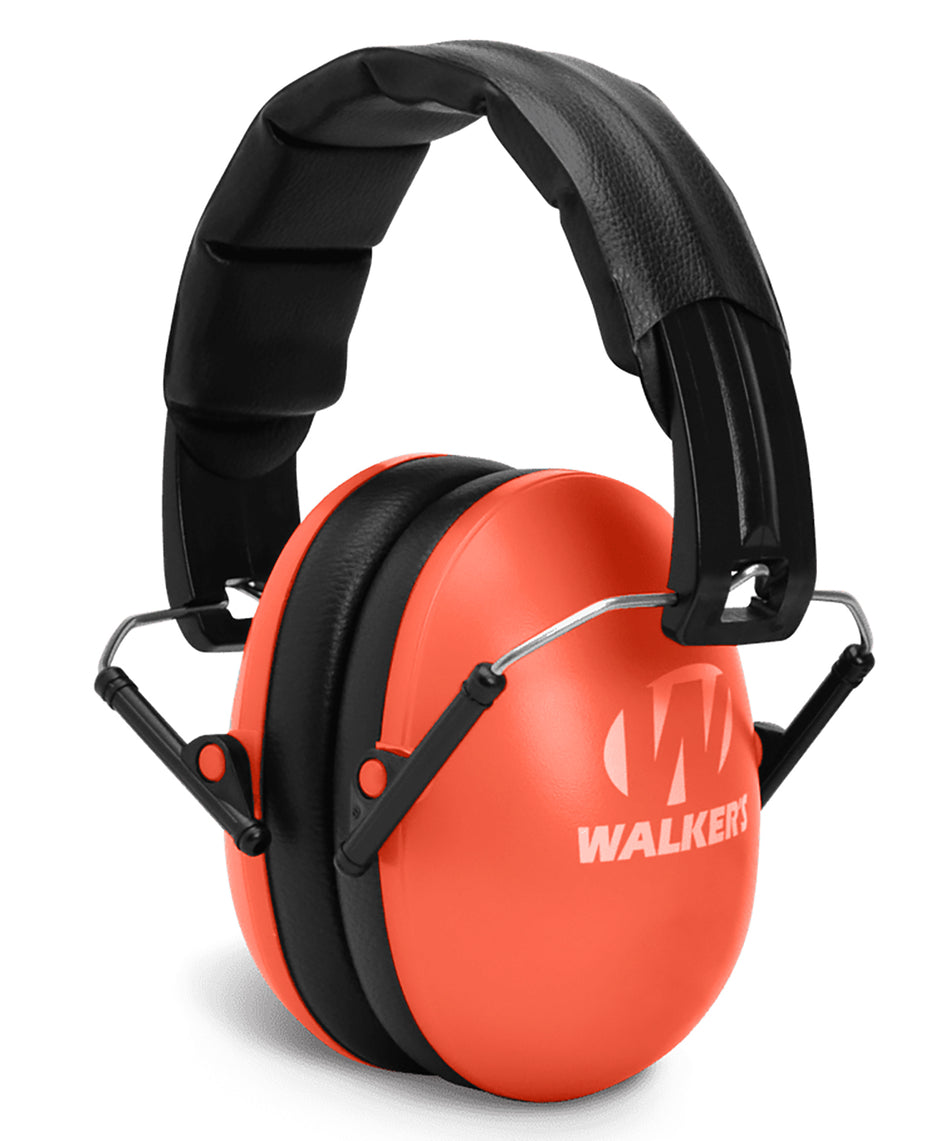 Walker's 23 dB Folding Hearing Muff Over the Head Coral/Black Youth and Women