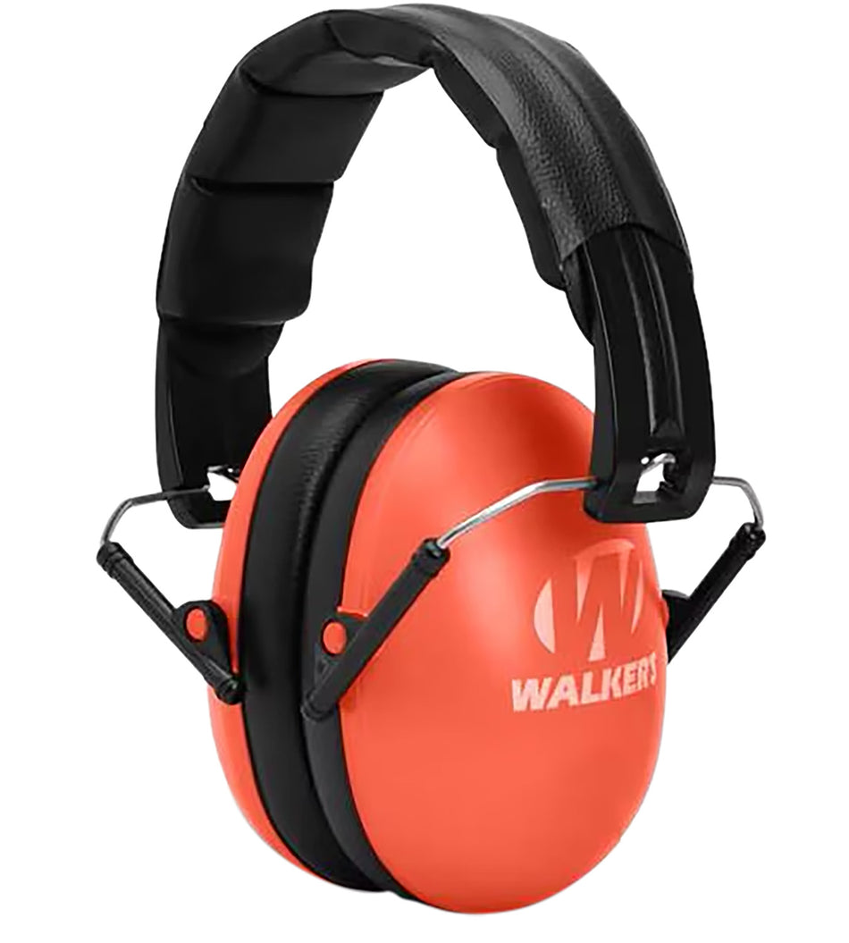 Walker's 23 dB Youth Passive Hearing Muff Folding Over the Head Coral/Black