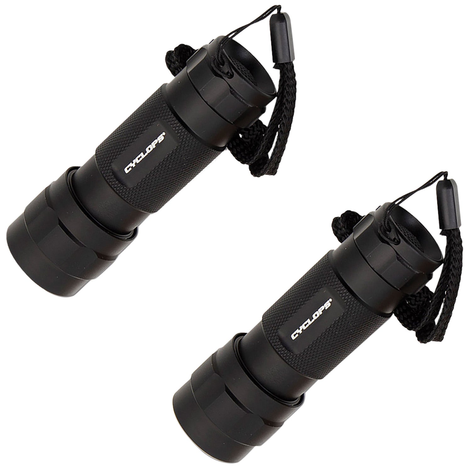 Cyclops CYCFL142PK Dual-Pack 14 LED Flashlight 80 Lumens Black Anodized Water Resistant 60m Beam