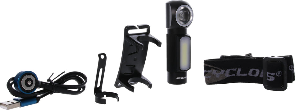 Cyclops CYC-HLH500 500-Lumen Hades Horizon Rechargeable Headlamp Black Anodized Red/White P9 LED 100m