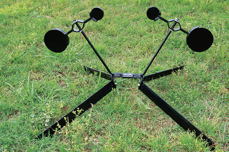Viking Solutions Dual Spinner AR500 Steel Gong Target for Rimfire Pistol and Rifle Black