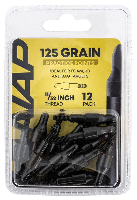 NAP 3D Practice Points Steel Field Tips 125 GR Black 12 Pack