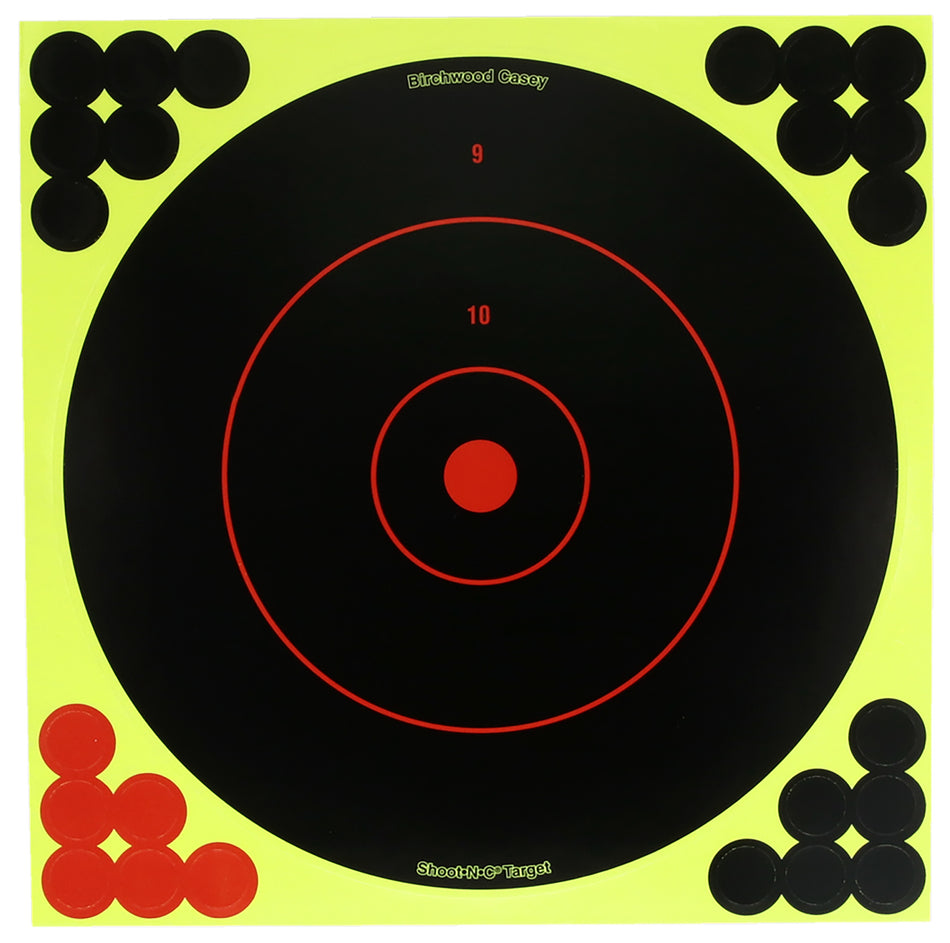 Birchwood Casey Self-Adhesive 12" Bullseye Paper Target Dispenser with Pasters 12 Per Package