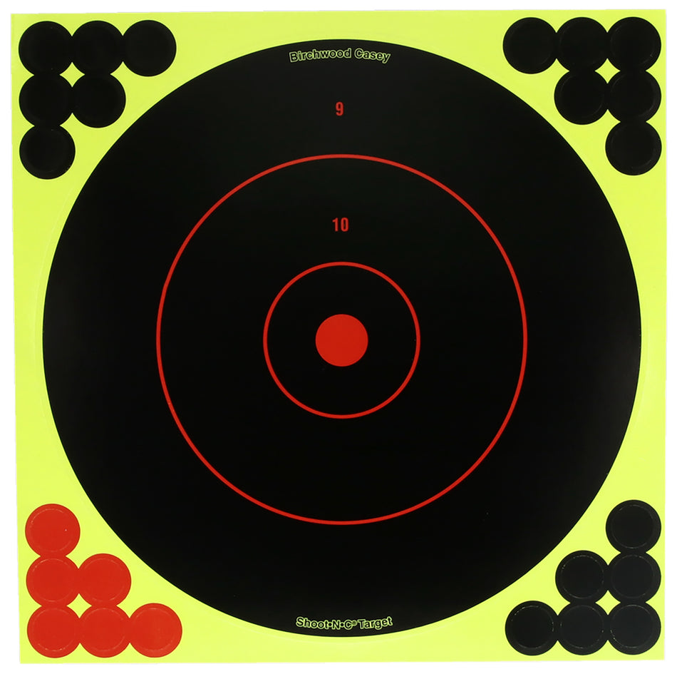 Birchwood Casey TDSNC1225PK Self-Adhesive 12" Bullseye Paper Target Dispenser 25 Per Package with Pasters