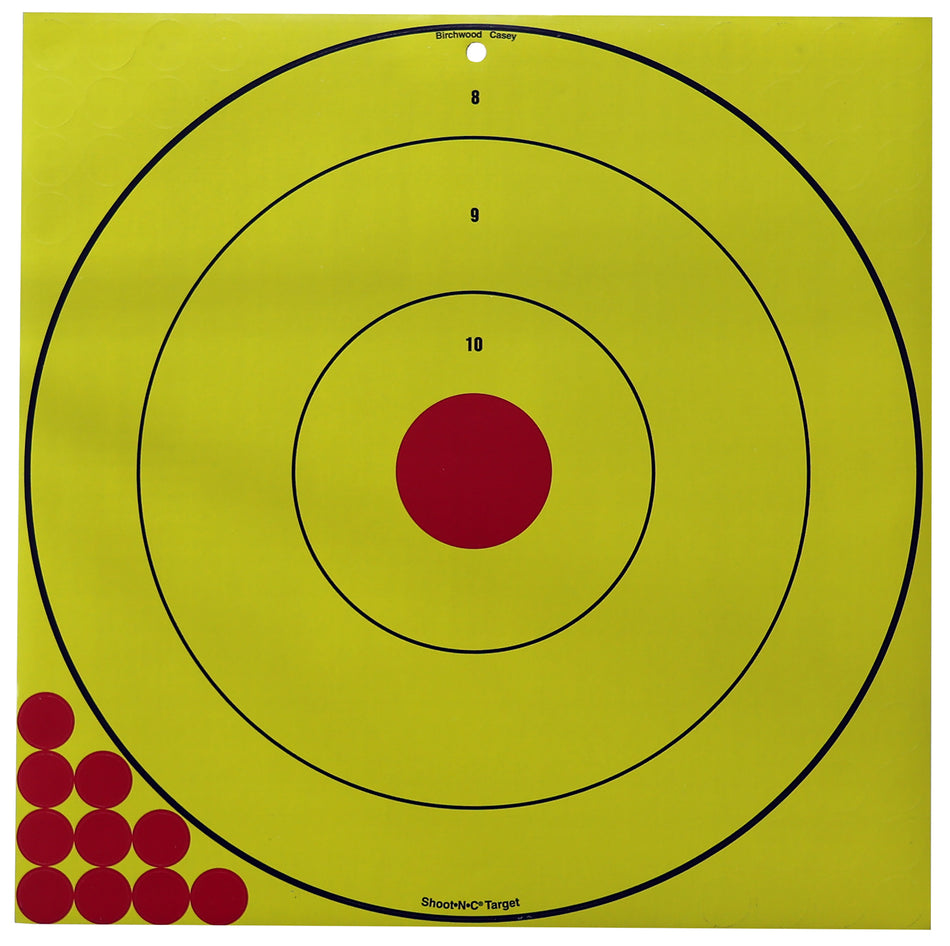 Birchwood Casey Shoot-N-C LRBET5PK 17.75" Self-Adhesive Reactive Bullseye Paper Target Red/Yellow 5 Pack