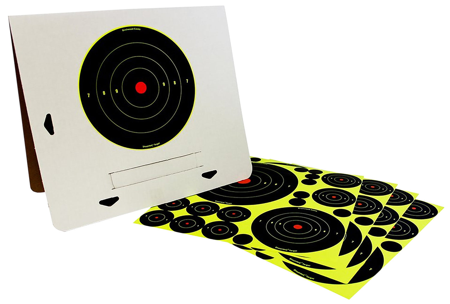 Birchwood Casey 34208 Shoot-N-C Reactive Self-Adhesive Paper Target Variety Pack 40 Targets Black/Yellow 4 Pack