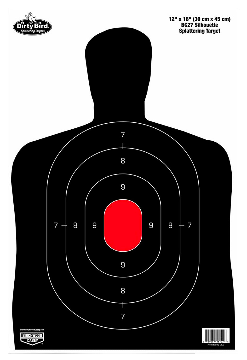 Birchwood Casey 35709 Dirty Bird Reactive Silhouette Tagboard Target 12"x18" 50 Pack