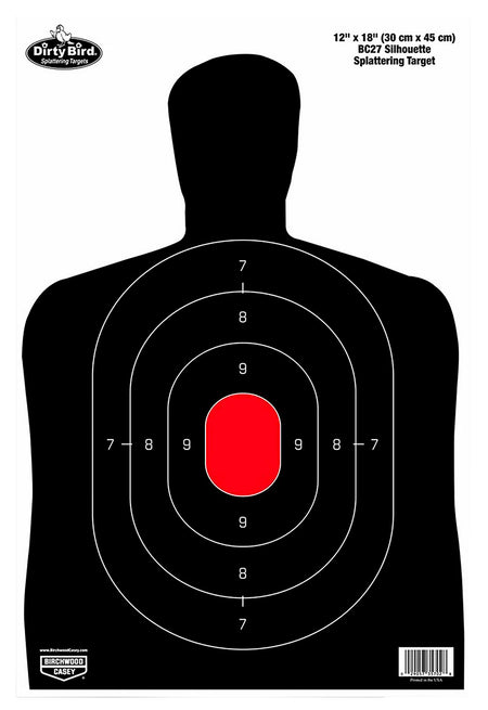 Birchwood Casey 35709 Dirty Bird Reactive Silhouette Tagboard Target 12"x18" 50 Pack