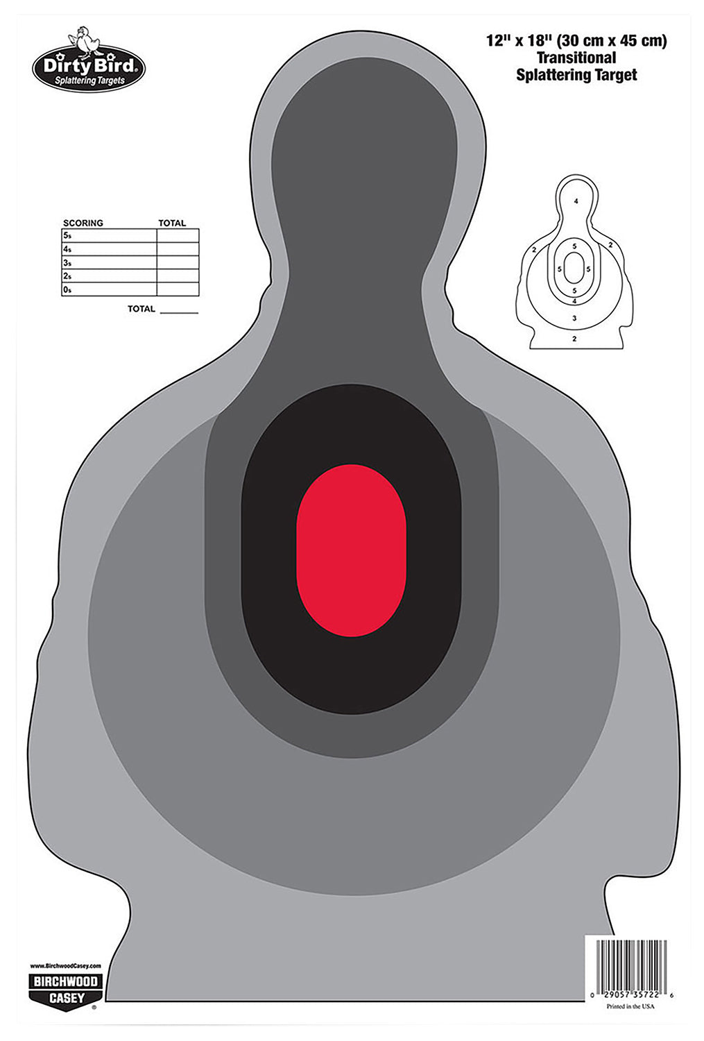 Birchwood Casey 35727 Dirty Bird Reactive Silhouette Tagboard Target 12"x18" 8 Pack