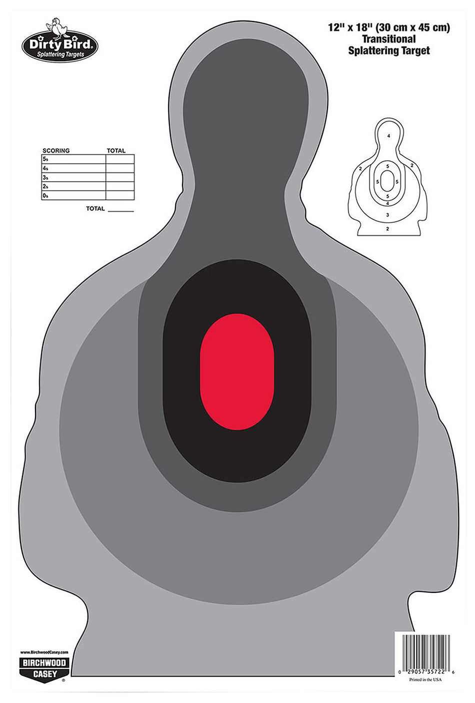 Birchwood Casey 35727 Dirty Bird Reactive Silhouette Tagboard Target 12"x18" 8 Pack