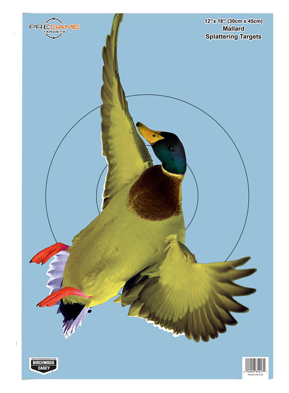 Birchwood Casey 35407 Duck Pregame Paper Target 12"x18" Rifle Shotgun Splatter Reactive 8 Count