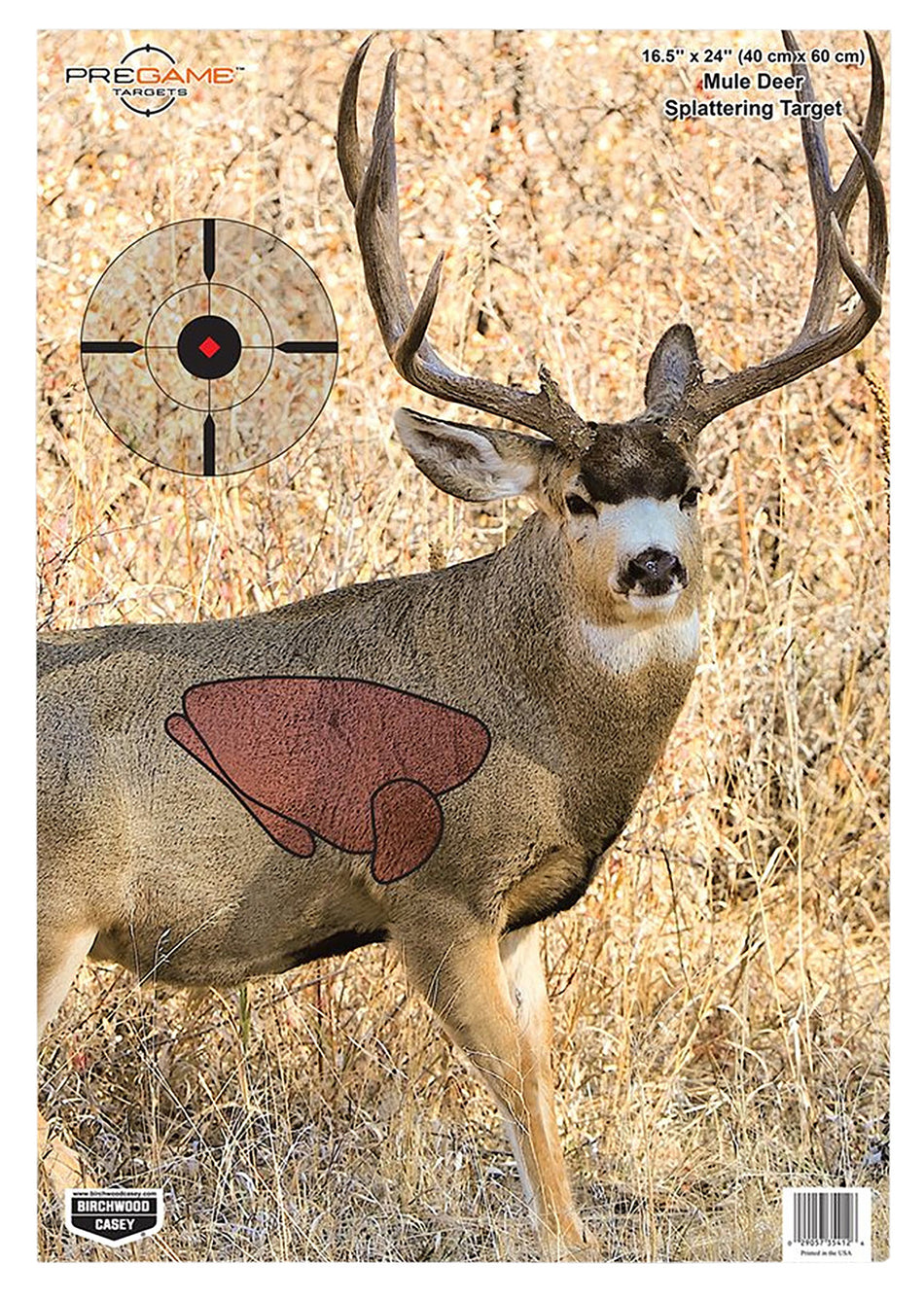Birchwood Casey 35402 Mule Deer Pregame Paper Shooting Target 16.5" x 24" 3 Count