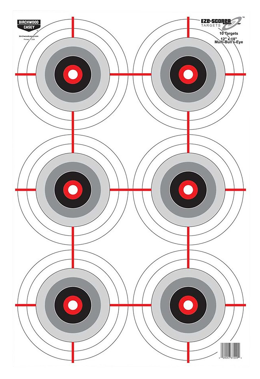 Birchwood Casey 37063 Bullseye EZE-Scorer Practice Paper Target 12"x18" 100 Count