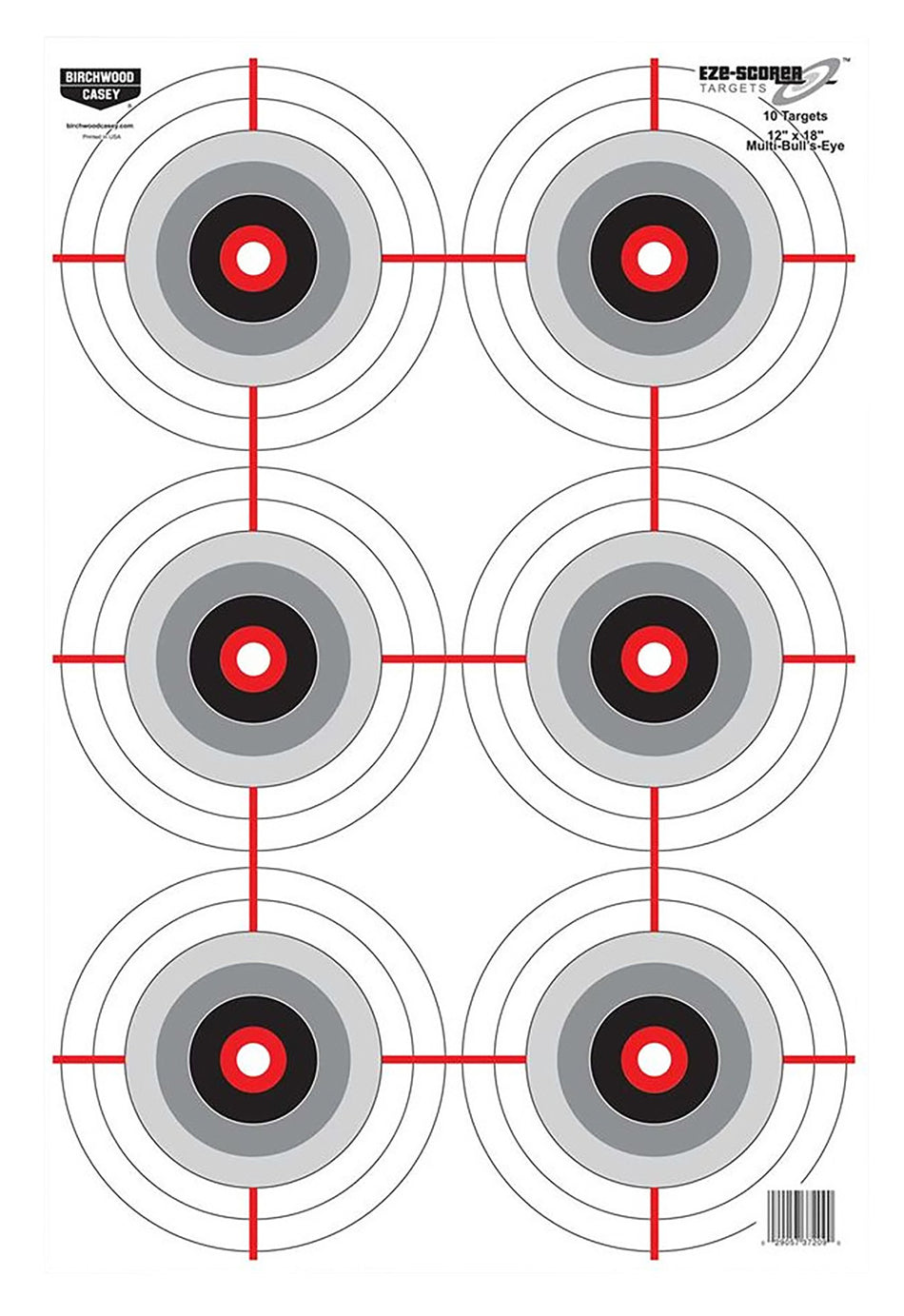 Birchwood Casey 37063 Bullseye EZE-Scorer Practice Paper Target 12"x18" 100 Count