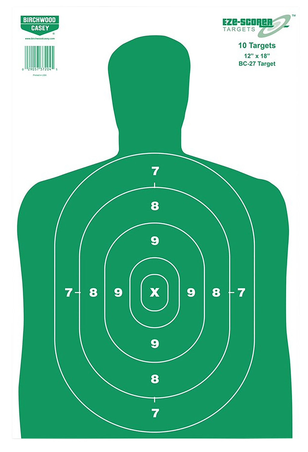 Birchwood Casey 37010 BC-27 EZE-Scorer Practical Silhouette Paper Target 12"x18" 100 Count