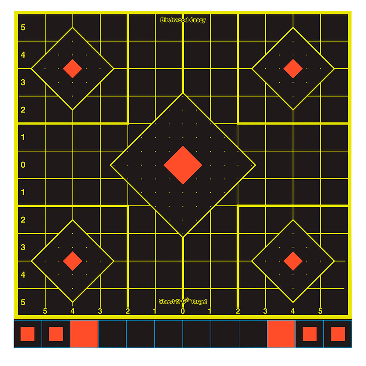 Birchwood Casey 34211 12" 5-Diamond Shoot-N-C Self-Adhesive Sight-In Reactive Target 100 Count