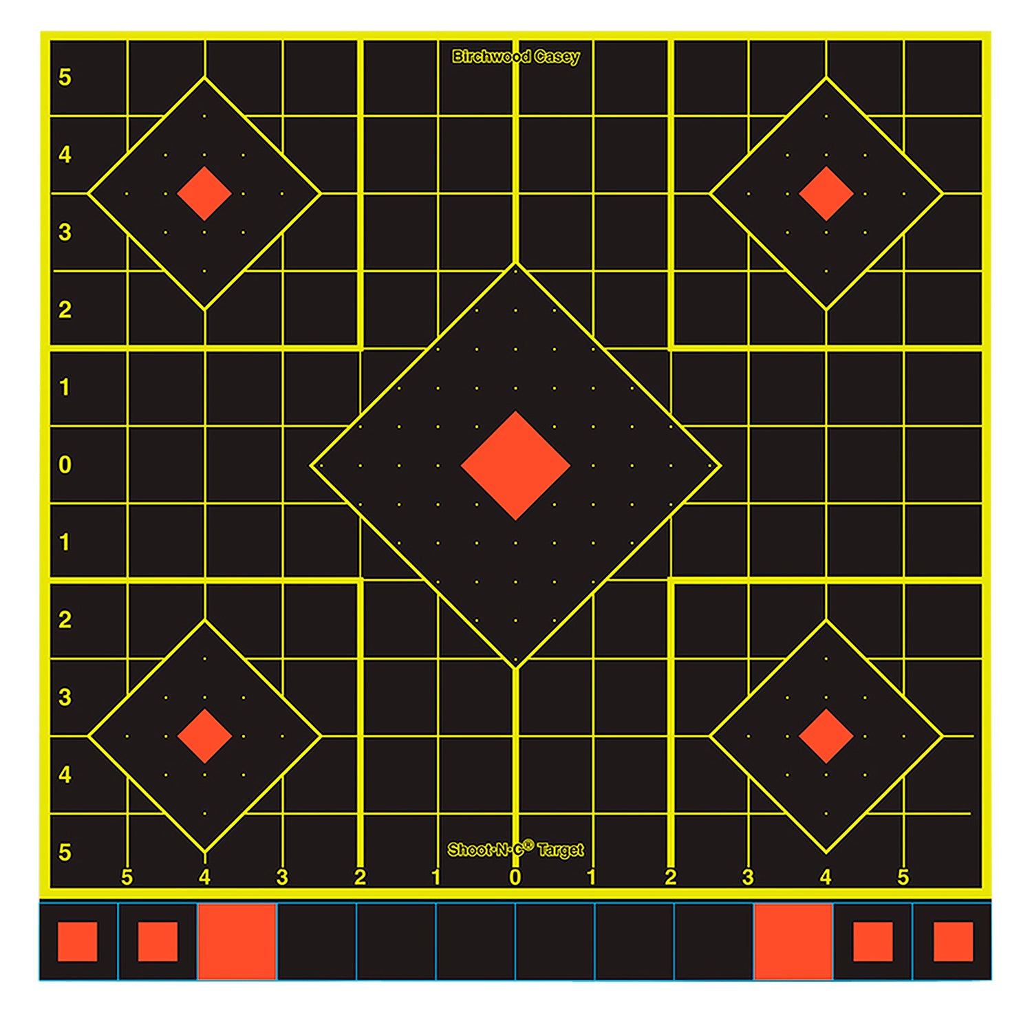 Birchwood Casey 34211 12" 5-Diamond Shoot-N-C Self-Adhesive Sight-In Reactive Target 100 Count