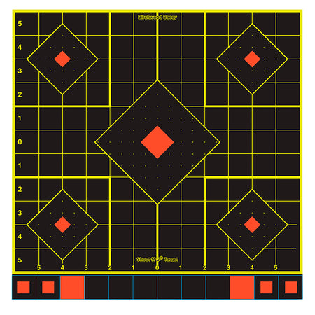 Birchwood Casey 34211 12" 5-Diamond Shoot-N-C Self-Adhesive Sight-In Reactive Target 100 Count