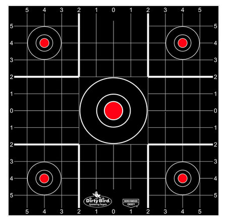 Birchwood Casey 35270 12" Dirty Bird Bullseye Tagboard Reactive Sight-In Target 100 Count