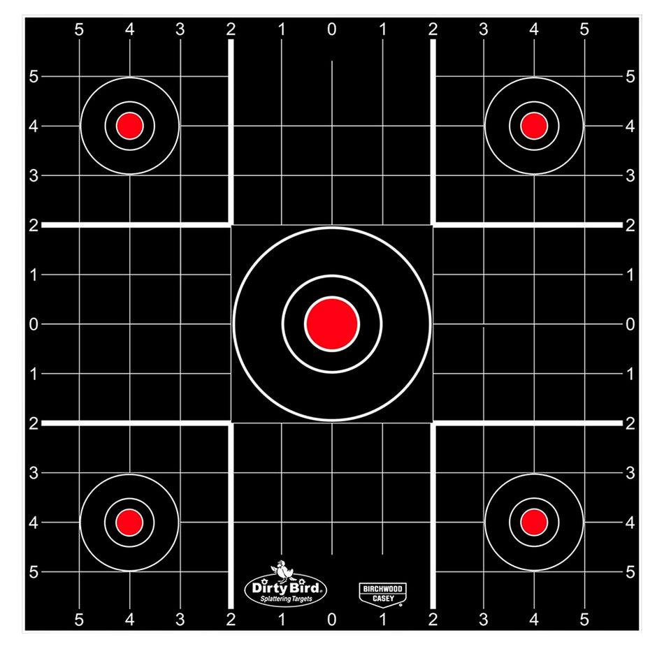 Birchwood Casey 35270 12" Dirty Bird Bullseye Tagboard Reactive Sight-In Target 100 Count