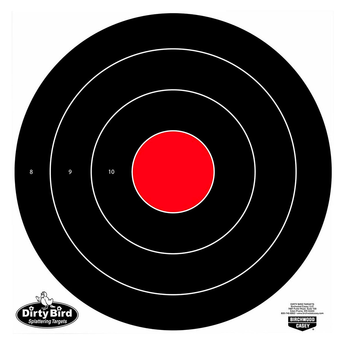 Birchwood Casey Dirty Bird Bullseye Heavy Tagboard Target 17.25" 100 Targets