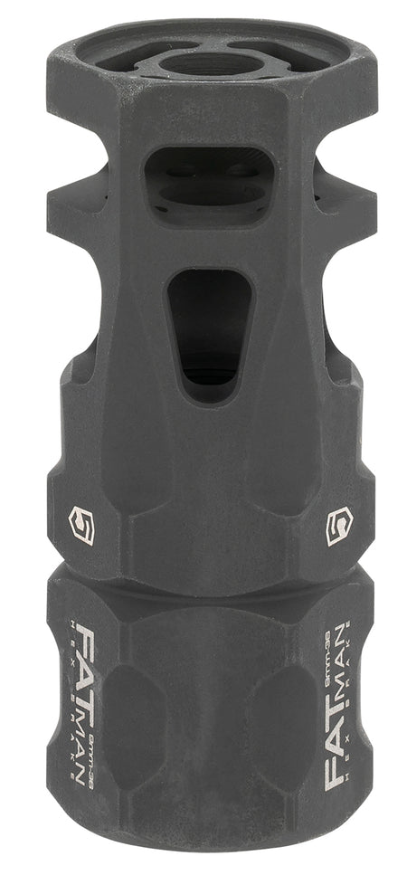 Phase 5 FATman Hex Brake Black Parkerized 1/2-36 tpi 3" OAL AR-Platform 9mm 7.62x39mm 6.8mm