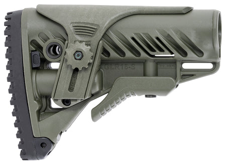 FAB Defense GLR-16 Adjustable Cheek-Rest Buttstock for AR-15/M4 OD Green Polymer w/ Anti-Rattle System